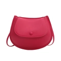 Chic rose pink saddle shoulder bag with flap closure and adjustable crossbody strap - Rose Pink