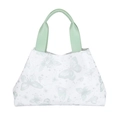 White tote bag with light green butterfly prints and constellation patterns for women - Green