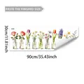 Detail view of watercolor floral wall stickers in glass vases with 30x90cm dimensions - Watercolor Bottled Flower Style (M20476) / 30*90cm