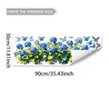 Blue hydrangea floral wall decal with butterflies for home decor 30x90cm sheet - Blue Hydrangea Butterfly Style (M20487) / 30*90cm