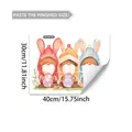 Detailed view of Easter gnome window stickers with eggs and bunny ears in 40x30cm size - Cartoon Gnomes Set (D21431) / 30*40cm