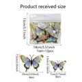 Set di 12 adesivi murali a farfalla blu e oro per decorazioni di nozze e compleanni - Set Oro Blu PY1520 (12 Pezzi)