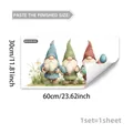 Detailed sheet of three Easter gnomes holding colorful eggs for window decoration - Three Gnomes with Eggs (D21439)