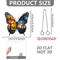 Tableau détaillé des tailles du pendentif papillon de 15cm et sa chaîne de 34cm - Style Silhouette Papillon (DP20049)