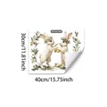 Detail of Easter gnome rabbit window stickers showing 30x40cm sheet with lemon and floral motifs - Rabbit with Lemon Wreath Style (D21441)