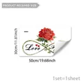 Macro detail of red rose and Love infinity symbol wall sticker for home decoration - Love Infinity Symbol Rose Style (D21413) / 30x50cm