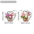Size chart showing two sheets of 30x30cm pink heart window decals for Valentine décor - Watercolor Flower Basket (D21401) / 30*30cm*2pcs