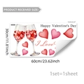 Detail showing 60x30cm Valentine's Day window stickers with wine glasses and hearts - Wine Glasses & Hearts (D21402) / 30*60cm