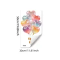 Detail of 30x50cm heart balloon window stickers with gold glitter and ribbons - Macaron Colored Heart Balloon Style (D21415)