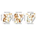 Detail showing 3 sheets of 30x30cm watercolor bunny and floral static window stickers - Rabbit Floral Watercolor Style (D21471)