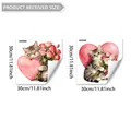 Close-up of pink heart cat window stickers with set specifications and sheet count - Cats with Heart (D21405)