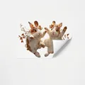 Easter gnome bunny window clings and decorative stickers for festive home glass decoration - Active White Rabbit with Dry Wreath Style (D21450)