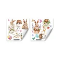 Size chart showing two 30x30cm sheets of watercolor Easter bunny window stickers - Rabbit Basket Butterfly Pattern (D21473)