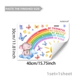 Rainbow elephant and stars window cling static wall decal with inspirational quote - Cartoon Rainbow Elephant Style (D21229) / 30*40cm