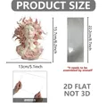 Dettagli della statuina 2D in acrilico con dimensioni 15,7x13cm e base trasparente - Stile Ragazza con Grappoli di Fiori Rosa (LP20054)
