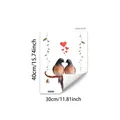 Détail de stickers oiseaux et cœurs pour fenêtres avec dimensions de 30x40cm - Motif de Vigne, Cloche et Oiseaux (D21424) / 30x40cm