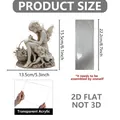 Detailed size specifications for 2D acrylic floral girl ornament with assembly guide - Fairy Holding Flowers on Root Style (LP20056)