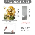 Detailed size and material guide for 2D acrylic fairy and honeycomb stand decor - Elf with Beehive Style (LP20061)