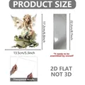 Detailed dimensions of 2D acrylic flower girl ornament with transparent base stand - Fairy and Frog Style (LP20062)