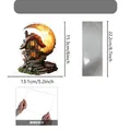 Size chart for 2D acrylic mushroom house ornament with assembly dimensions and notes - 13.1x15.3cm