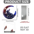 2D acrylic wolf ornament dimensions showing 15x15.6cm main piece and 22.2cm base - 15x15.6cm