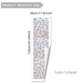 Detail of colorful floral glass film showing 30x120cm size and adhesive backing - Painted Rainbow Small Floral Style (XC20015) / 30*120cm