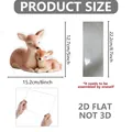 Size chart showing 2D flat acrylic deer ornament dimensions 5x6 inch with base details - 15.2x12.7cm