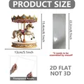Size chart for 2D acrylic carousel ornament with height 15.4cm and width 13cm for DIY assembly - 13x15.4cm