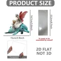 Detailed dimensions of 2D acrylic figurine with dolphin and elf patterns for DIY assembly - 15x14.7cm