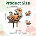 Autumn squirrel and pumpkin garden stake 2D PVC decorative plant pot plug ornament - Two Squirrels with Pumpkin (DC20208)
