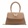 Mini sac à main beige avec nœud papillon et bandoulière chaîne dorée femme - Kaki