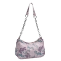 Borsa sottobraccio rosa stile New Chinese con ricamo floreale e catena argento - Rosa