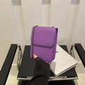 Mini sac à bandoulière vertical violet pour téléphone avec chaîne et rabat en similicuir - Violet