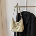 Minimalist light green tote bag with marble texture and silver chain strap details - Khaki
