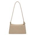 Chic apricot crocodile pattern underarm bag with stylish knotted strap detail - Khaki
