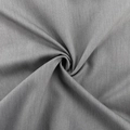Detailed macro view of grey twill woven fabric showing fine texture and elegant drape - S / Gray