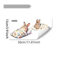 Detailed view of watercolor Easter bunny wall stickers showing 15x30cm sheet size - 15*30cm