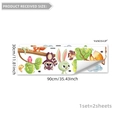 Feuille de stickers muraux animaux mignons avec raton laveur lapin hibou motifs forêt - Thème Animaux de la Forêt (MG13502) / 30*90cm*2pcs
