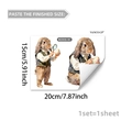 Detailed view of vintage hand-painted Easter bunny wall stickers with Victorian attire - 15*20cm / Victorian Suit Rabbit Style (M20656)