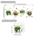 Blumenampel und Schmetterling Fensterbilder für Glasdekor und Schiebetüren - Rote Blumen Hängende Topf Stil (D15555)