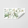 Dettagli adesivi murali tartaruga marina con dimensioni 30x60cm e trama autoadesiva - Set Tartaruga Marina Acquerello Realistico (M20481) / 30*60cm