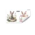 Pegatinas de pared de conejo de Pascua y huevos de colores para salón, adhesivo de PVC - 15*30cm / Estilo Conejo y Huevo Floral (M20670)