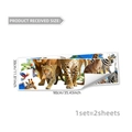 3D realistic wild animals wall sticker set with lion zebra giraffe for room decor - Wildlife Animal Broken Wall Style