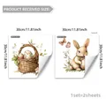 Set of 2 Easter wall stickers with bunnies and eggs, each sheet measuring 30x30 cm - Bunny and Egg Basket Dual Style (M20787)