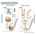 Easter rabbit and egg wall stickers set, self-adhesive 30x60cm floral home decor - Hot Air Balloon and Bunny Style (M20791)