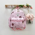 Rosa Kinderrucksack mit Cartoon-Bärenmuster und praktischer Seitentasche für Flaschen - Klein / Rosa