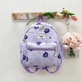 Fliederfarbener Kinderrucksack mit Monster-Prints und Happy Bear Logo-Aufnäher - Klein / Lila