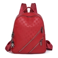 Zaino rosso con goffratura a scacchi, ciondolo astronauta e dettagli con zip - Borsa / Rosso