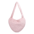 Elegante borsa a tracolla in peluche rosa a forma di cuore con pelliccia sintetica - Forma a Cuore (Rosa) / Rosa