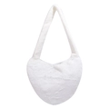Borsa a tracolla bianca a forma di cuore in morbida ecopelliccia per l'autunno - Forma a Cuore (Bianco) / Bianco